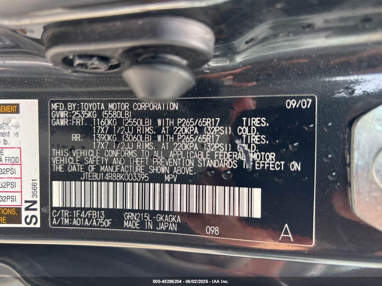 2008 TOYOTA 4RUNNER SPORT V6 thumbnail 10