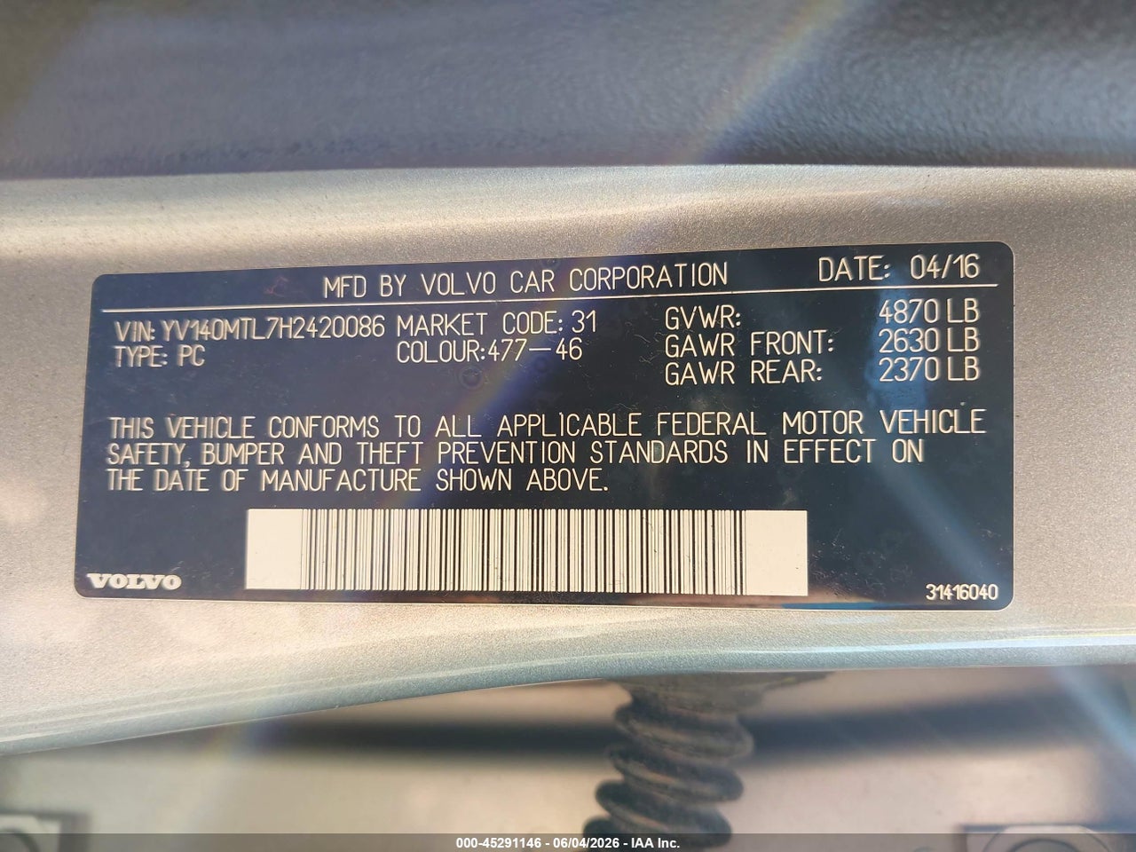 2017 VOLVO S60 T5 DYNAMIC thumbnail 10