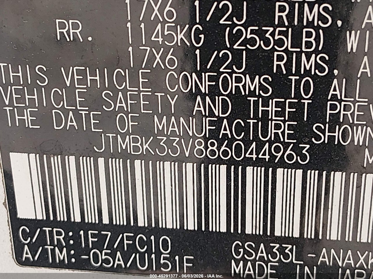 2008 TOYOTA RAV4 BASE V6 thumbnail 10