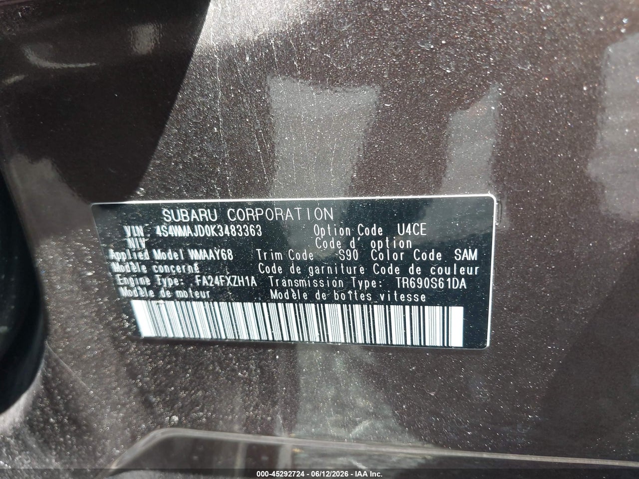 2019 SUBARU ASCENT LIMITED thumbnail 10