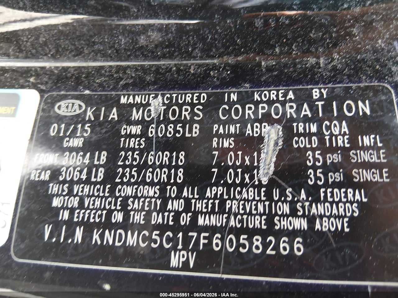 2015 KIA SEDONA EX thumbnail 10