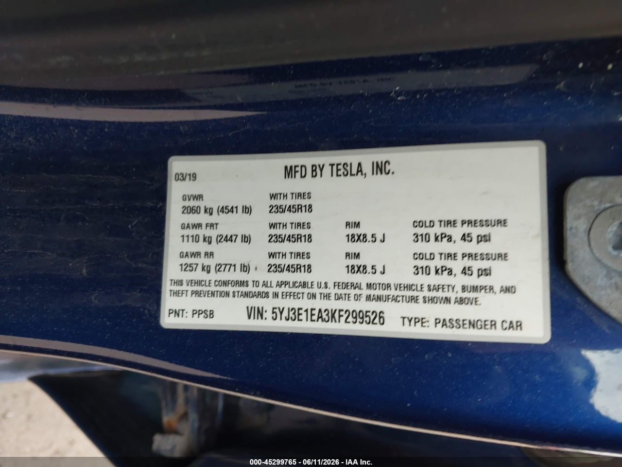 2019 TESLA MODEL 3 LONG RANGE/MID RANGE/STANDARD RANGE/STANDARD RANGE PLUS thumbnail 10
