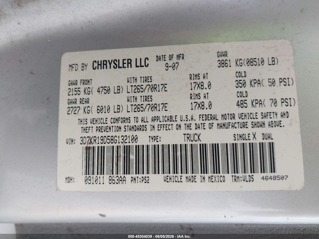 2008 DODGE RAM 1500 LARAMIE thumbnail 10