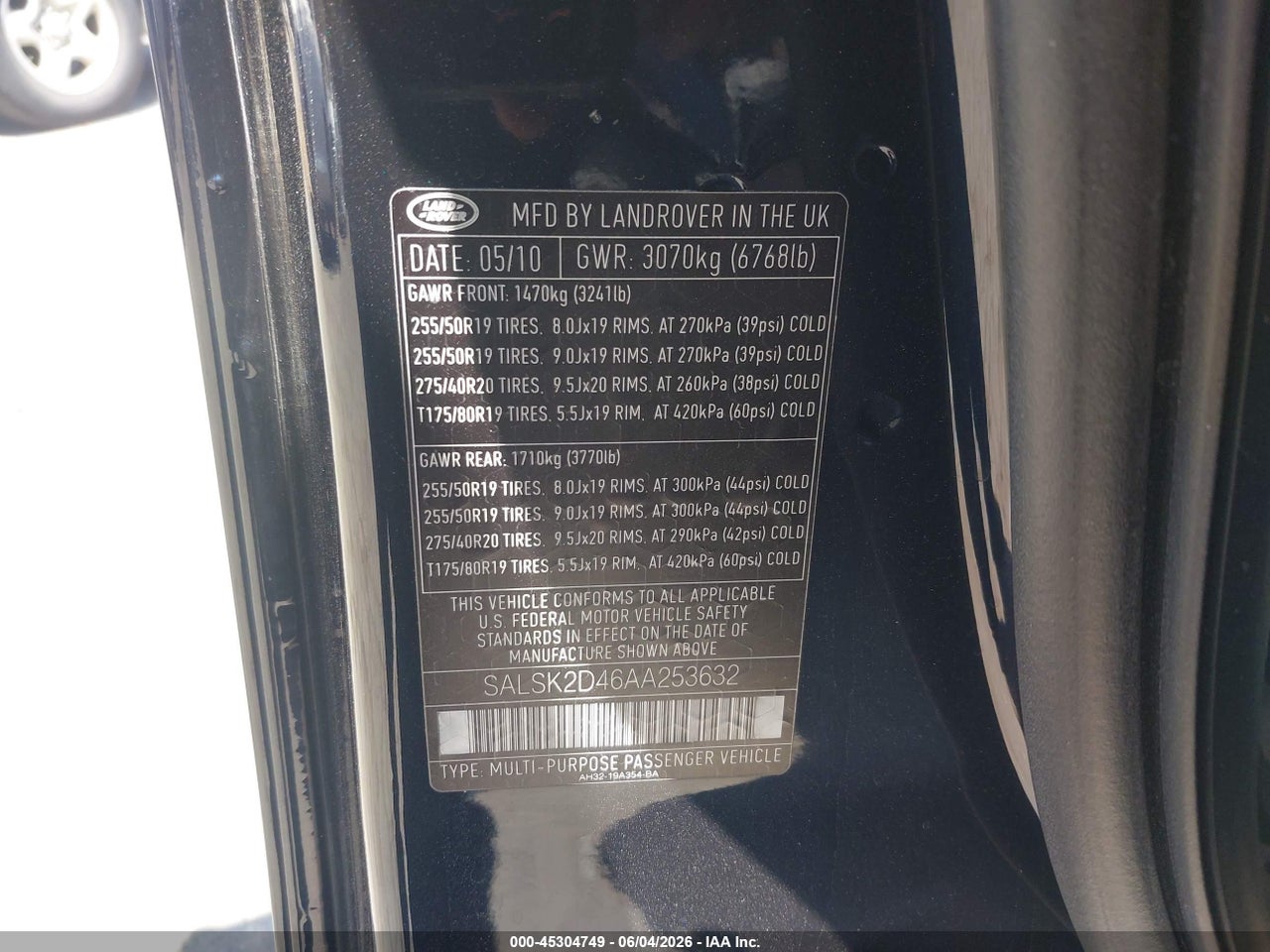 2010 LAND ROVER RANGE ROVER SPORT HSE thumbnail 10