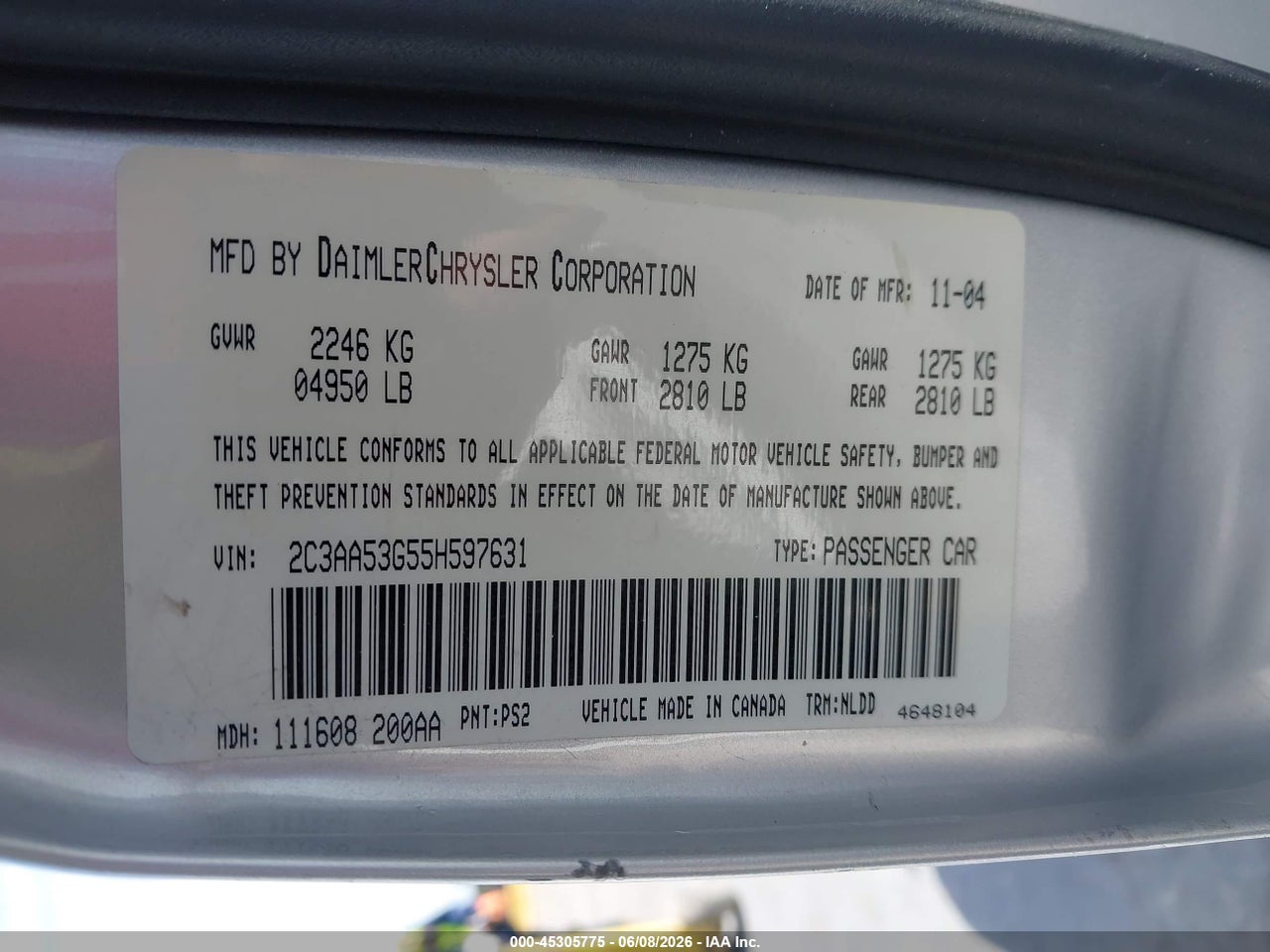 2005 CHRYSLER 300 TOURING thumbnail 10