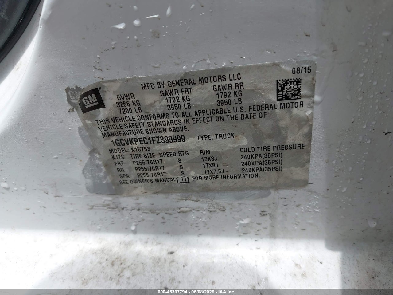 2015 CHEVROLET SILVERADO 1500 WT thumbnail 10