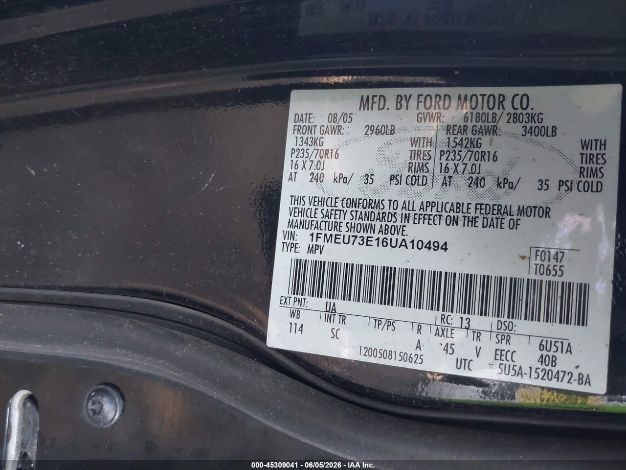 2006 FORD EXPLORER XLT thumbnail 10