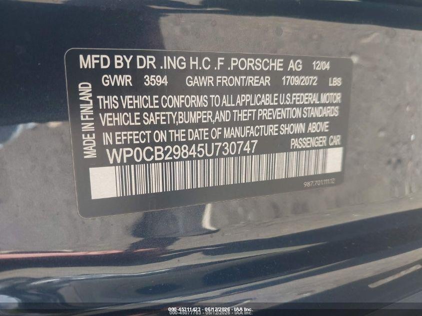 2005 PORSCHE BOXSTER S thumbnail 10
