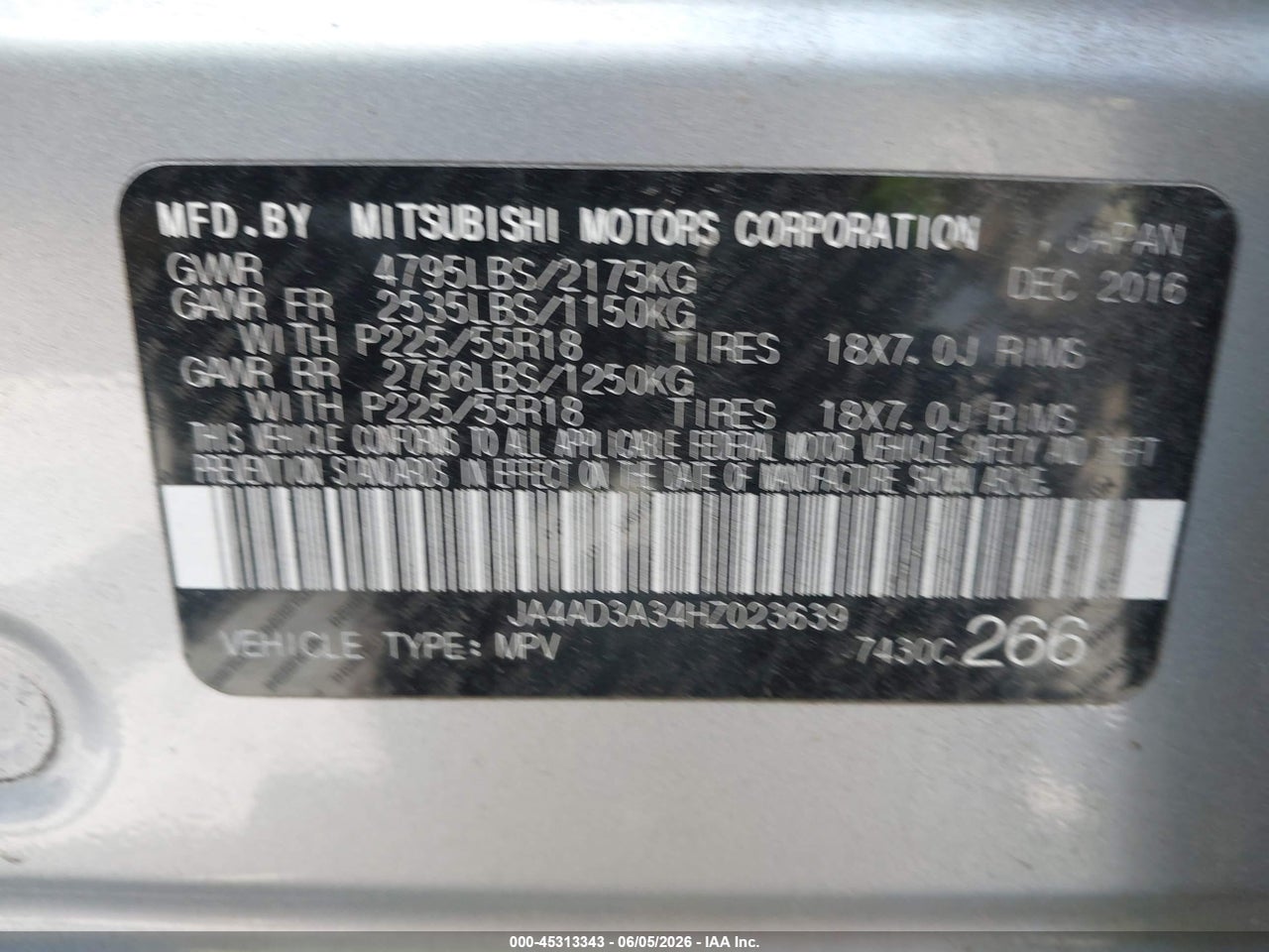 2017 MITSUBISHI OUTLANDER SE/SEL thumbnail 10