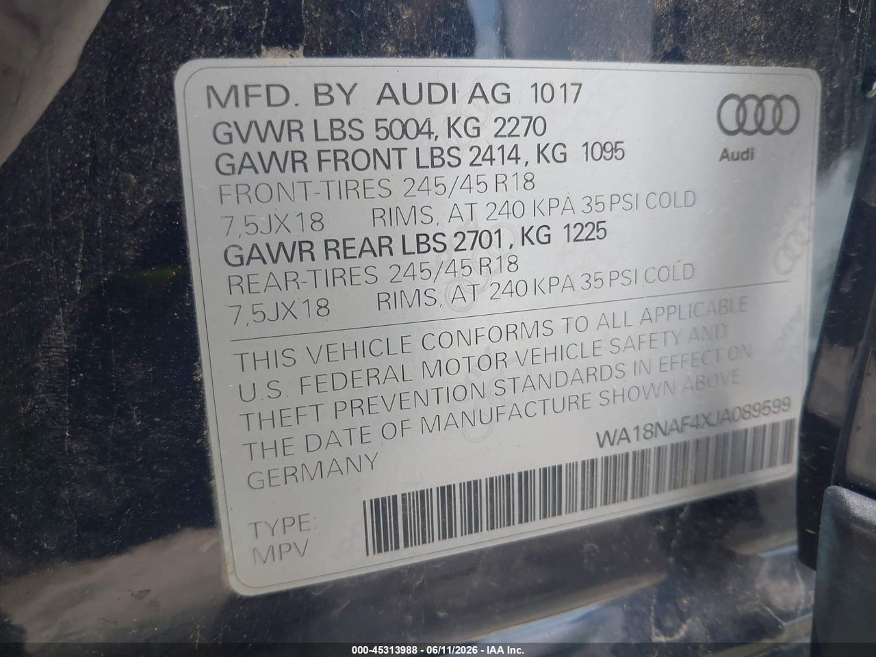 2018 AUDI A4 ALLROAD 2.0T PREMIUM thumbnail 10