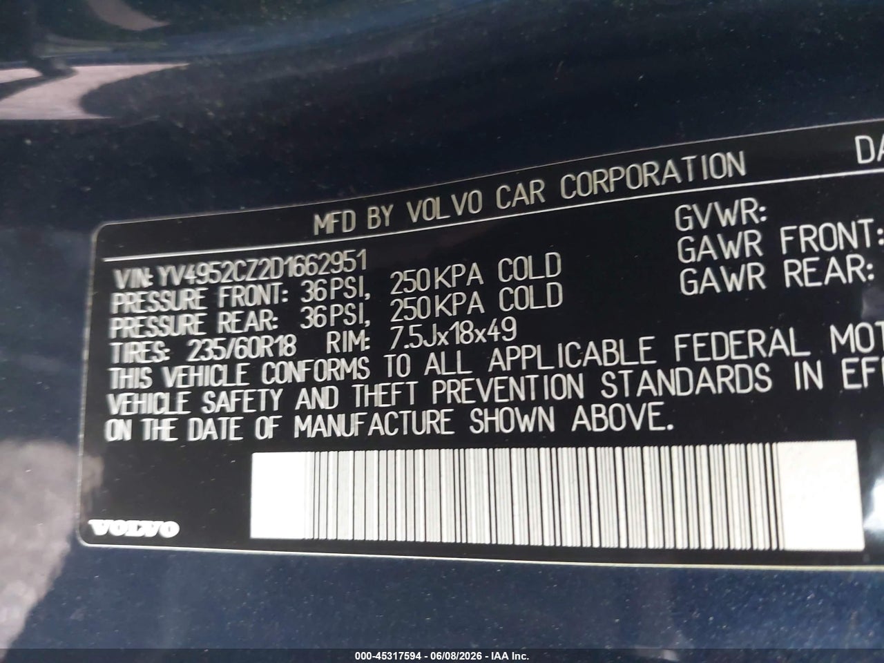 2013 VOLVO XC90 3.2/3.2 PLATINUM/3.2 PREMIER PLUS thumbnail 10