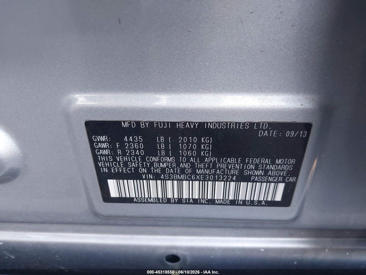 2014 SUBARU LEGACY 2.5I PREMIUM thumbnail 10