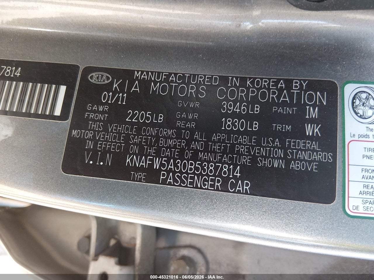 2011 KIA FORTE SX thumbnail 10