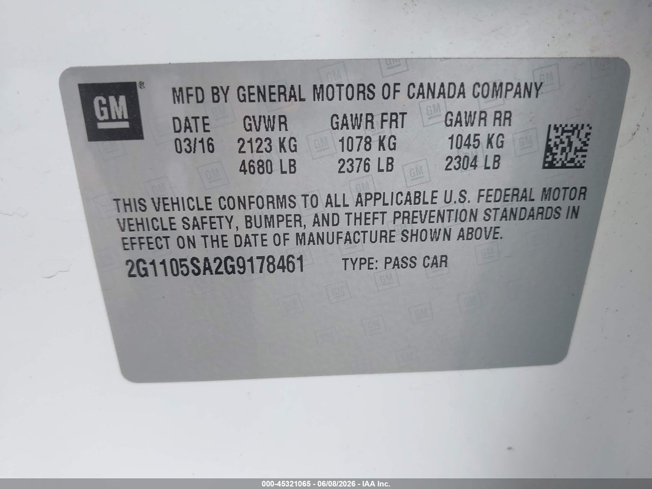 2016 CHEVROLET IMPALA 1LT thumbnail 10