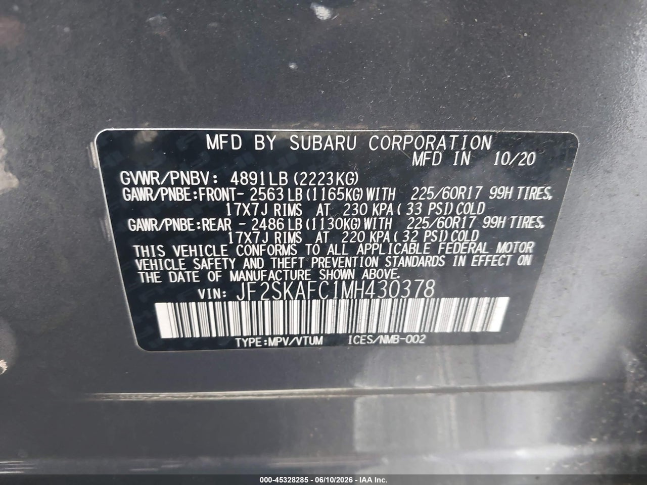2021 SUBARU FORESTER PREMIUM thumbnail 10