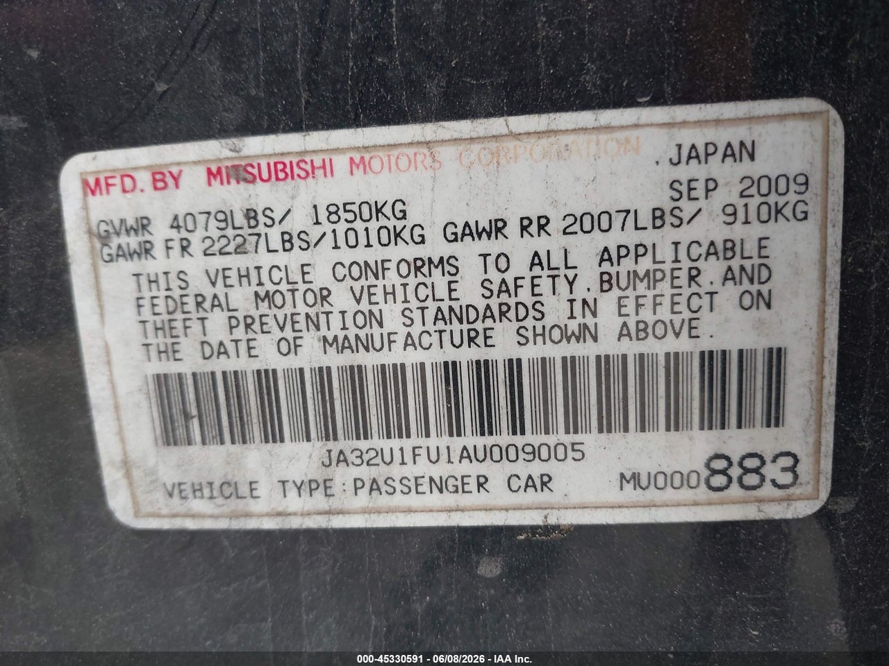 2010 MITSUBISHI LANCER DE thumbnail 10