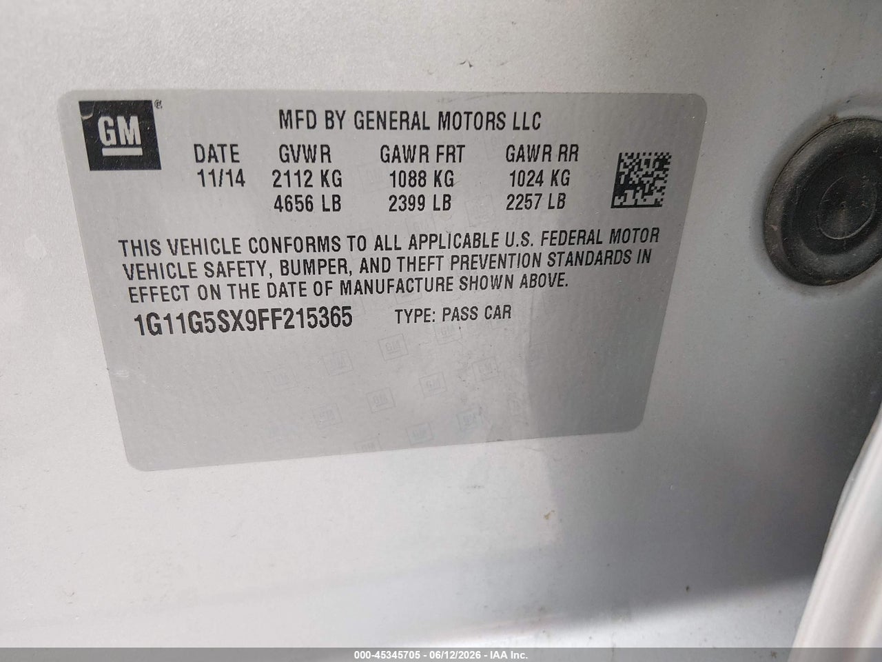 2015 CHEVROLET MALIBU 2LZ thumbnail 10