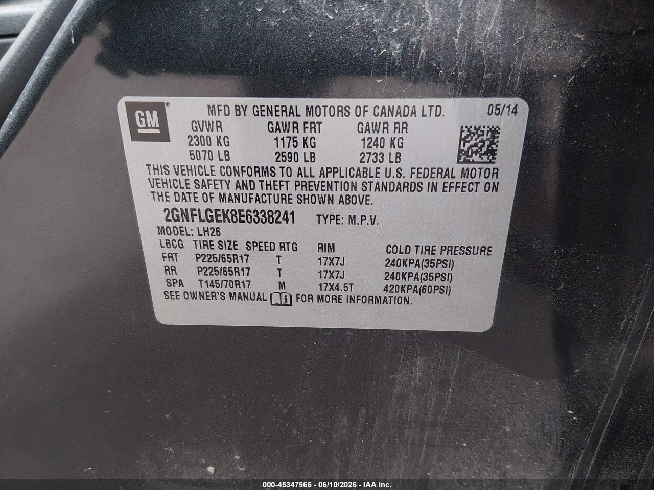 2014 CHEVROLET EQUINOX 2LT thumbnail 10