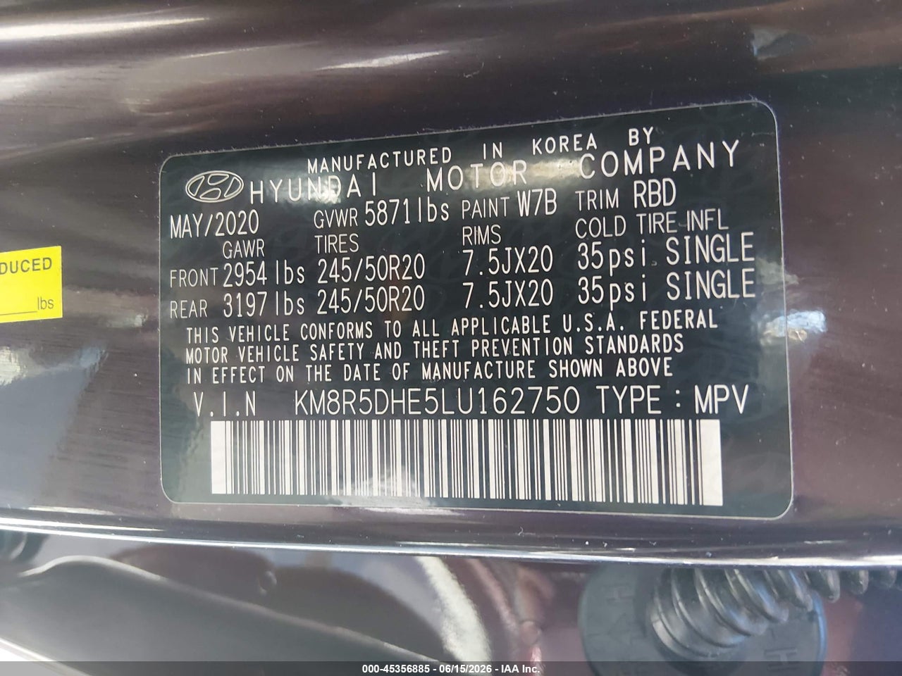 2020 HYUNDAI PALISADE LIMITED thumbnail 10