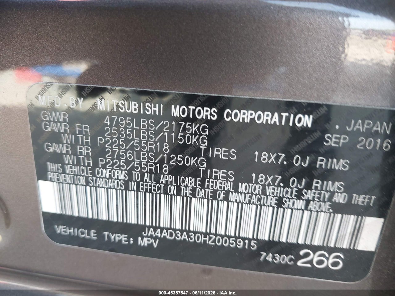 2017 MITSUBISHI OUTLANDER SEL thumbnail 10