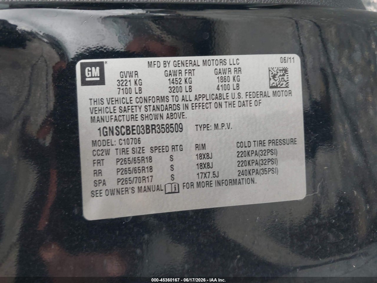 2011 CHEVROLET TAHOE LT thumbnail 10