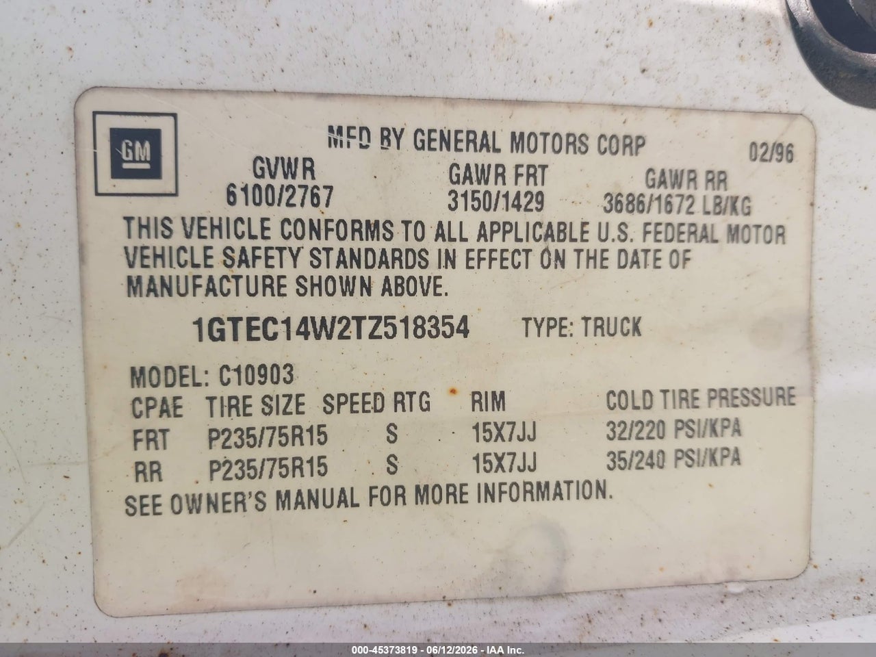 1996 GMC SIERRA C1500 thumbnail 10