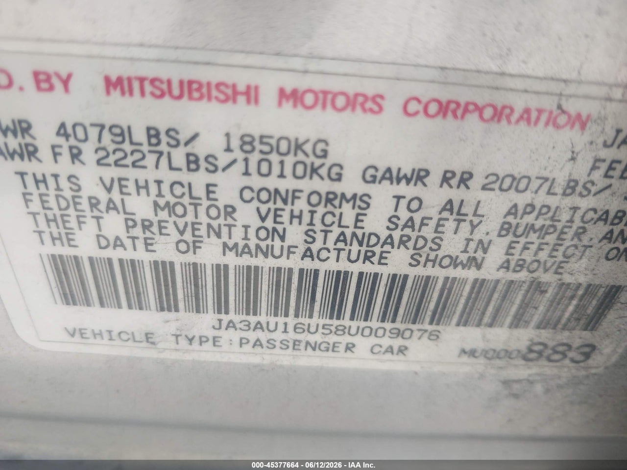 2008 MITSUBISHI LANCER DE thumbnail 10