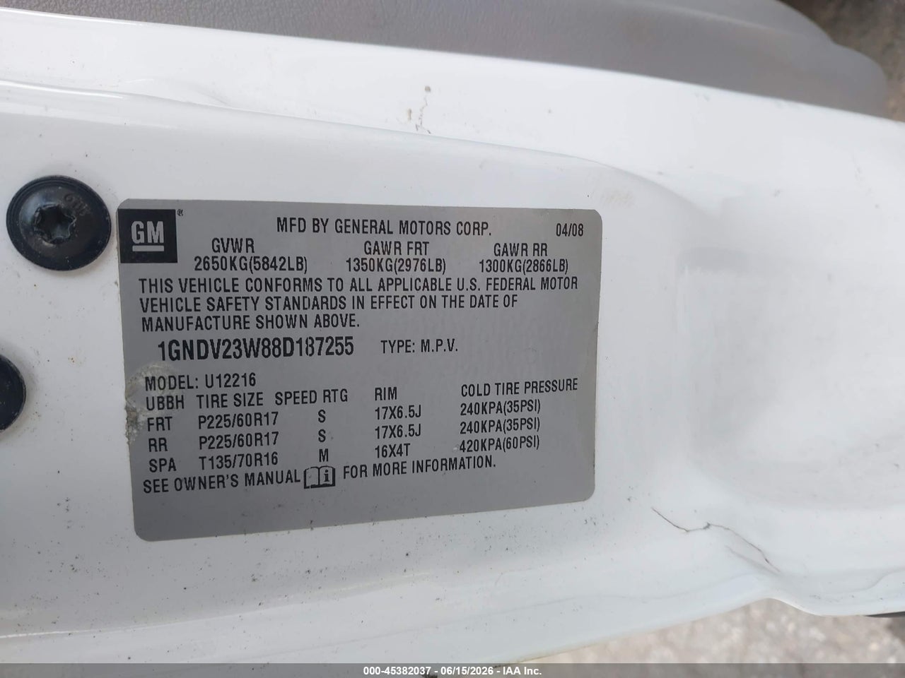 2008 CHEVROLET UPLANDER LS thumbnail 10