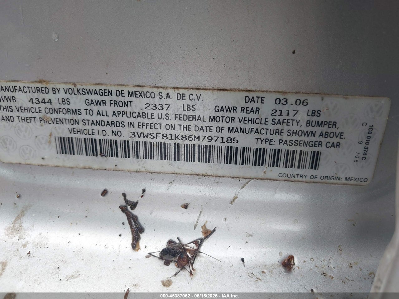 2006 VOLKSWAGEN JETTA 2.5 thumbnail 10
