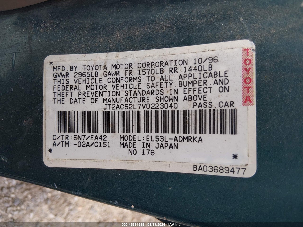 1997 TOYOTA TERCEL CE thumbnail 10