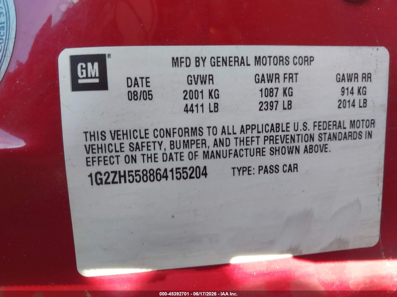 2006 PONTIAC G6 GT thumbnail 10