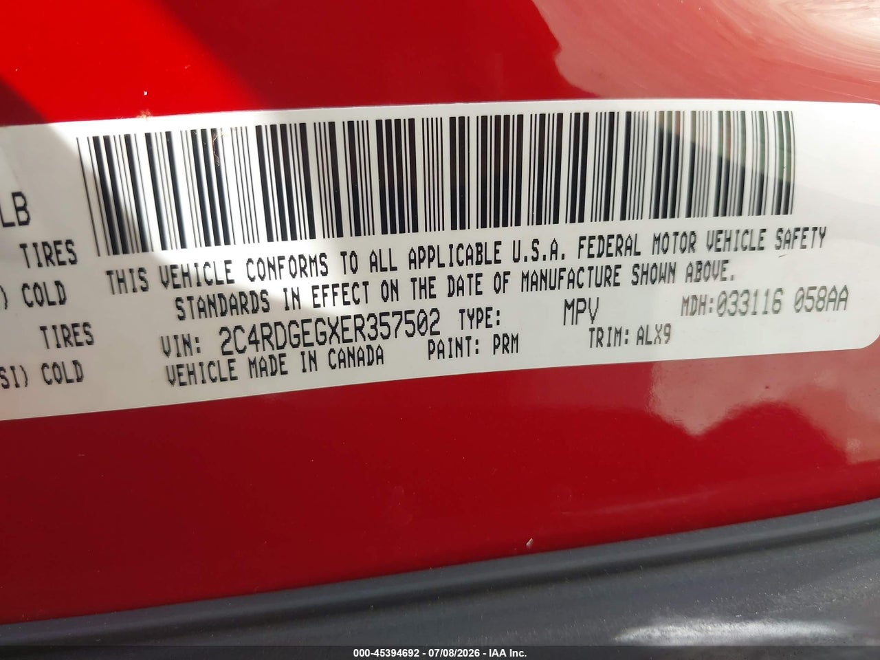 2014 DODGE GRAND CARAVAN R/T thumbnail 10