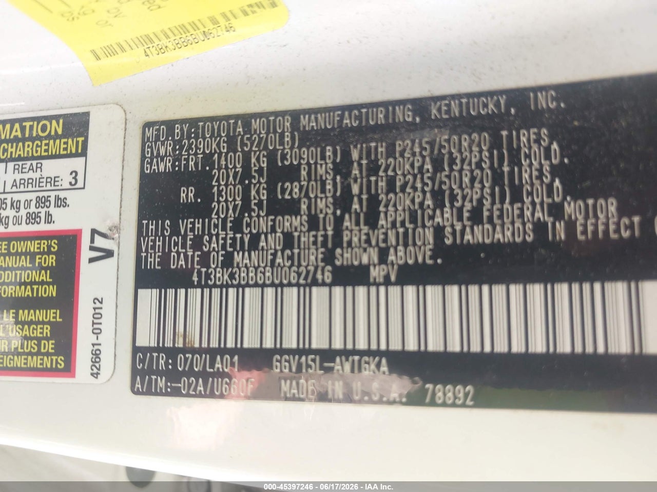 2011 TOYOTA VENZA BASE V6 thumbnail 10