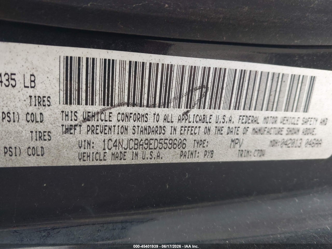 2014 JEEP COMPASS SPORT thumbnail 10