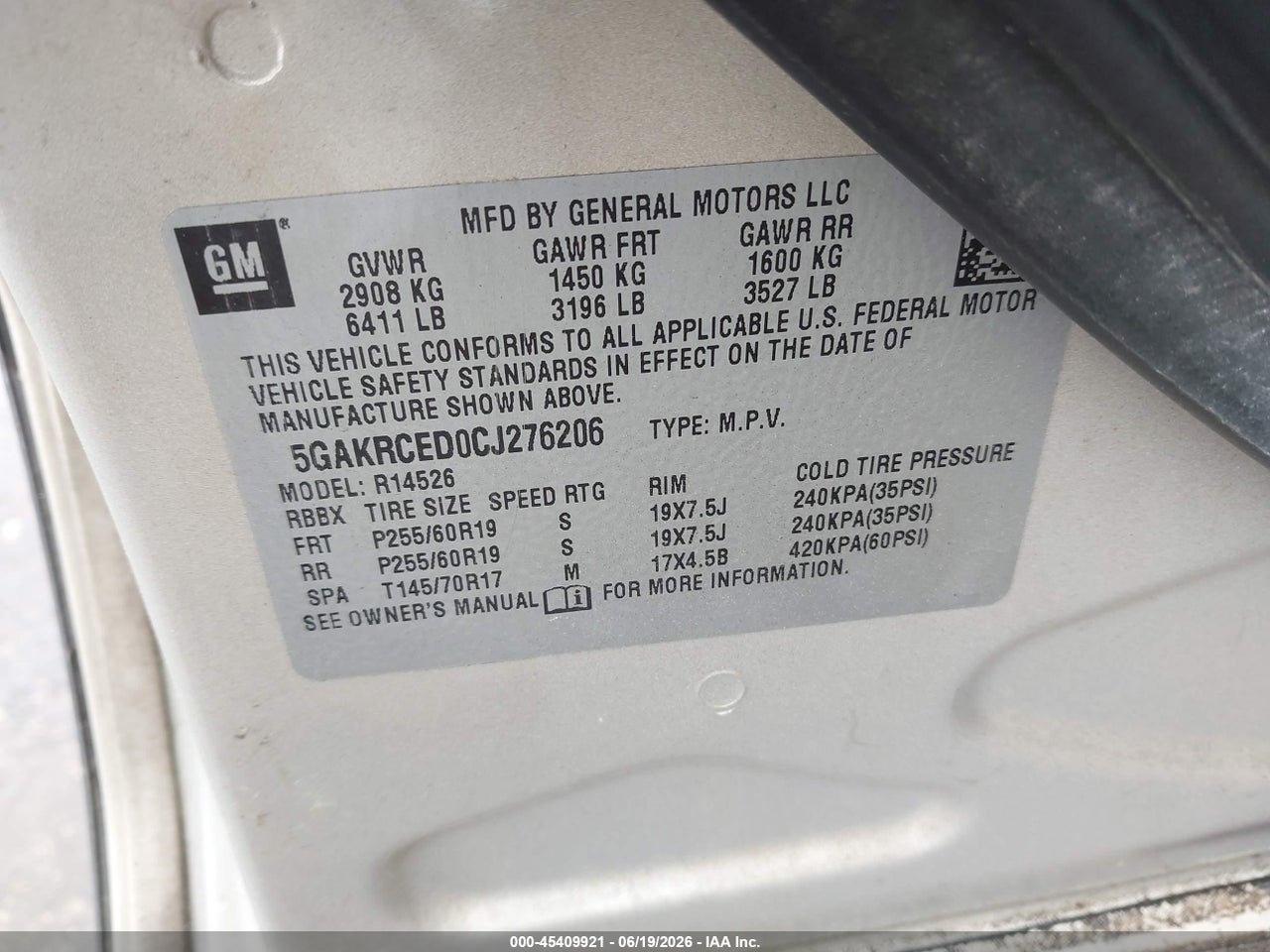 2012 BUICK ENCLAVE LEATHER thumbnail 10