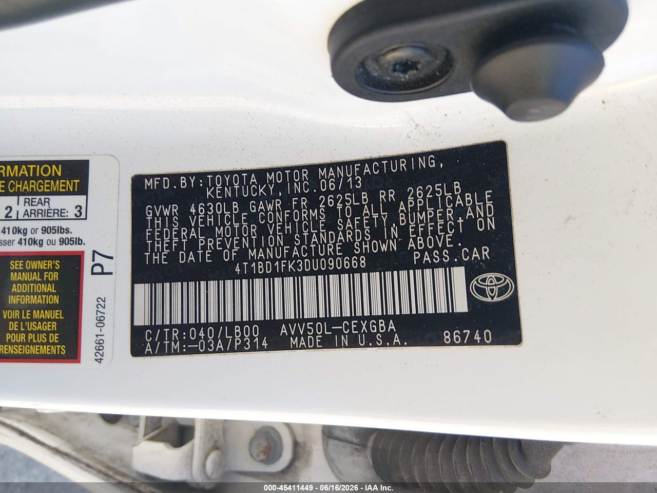 2013 TOYOTA CAMRY HYBRID XLE thumbnail 10