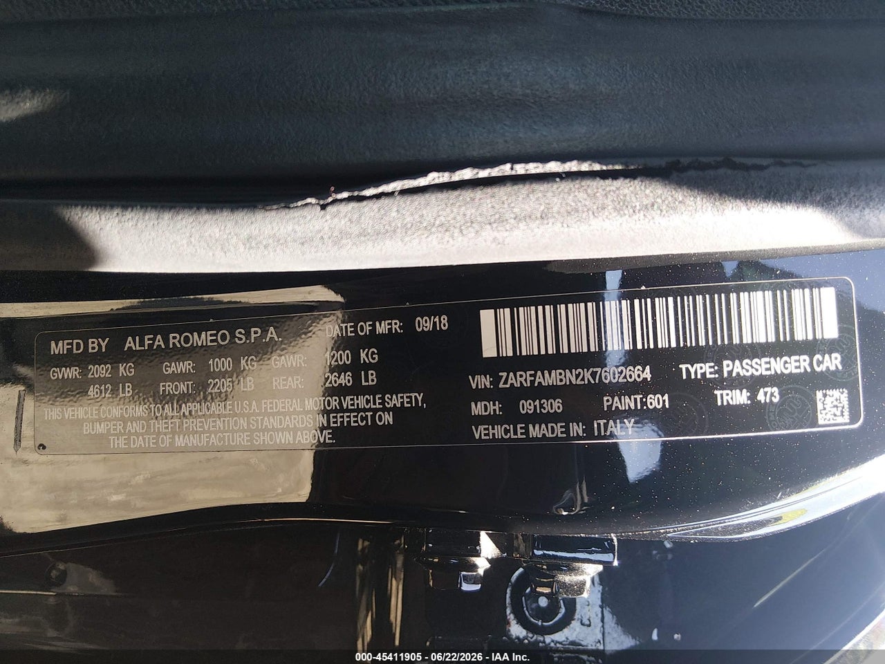 2019 ALFA ROMEO GIULIA TI thumbnail 10
