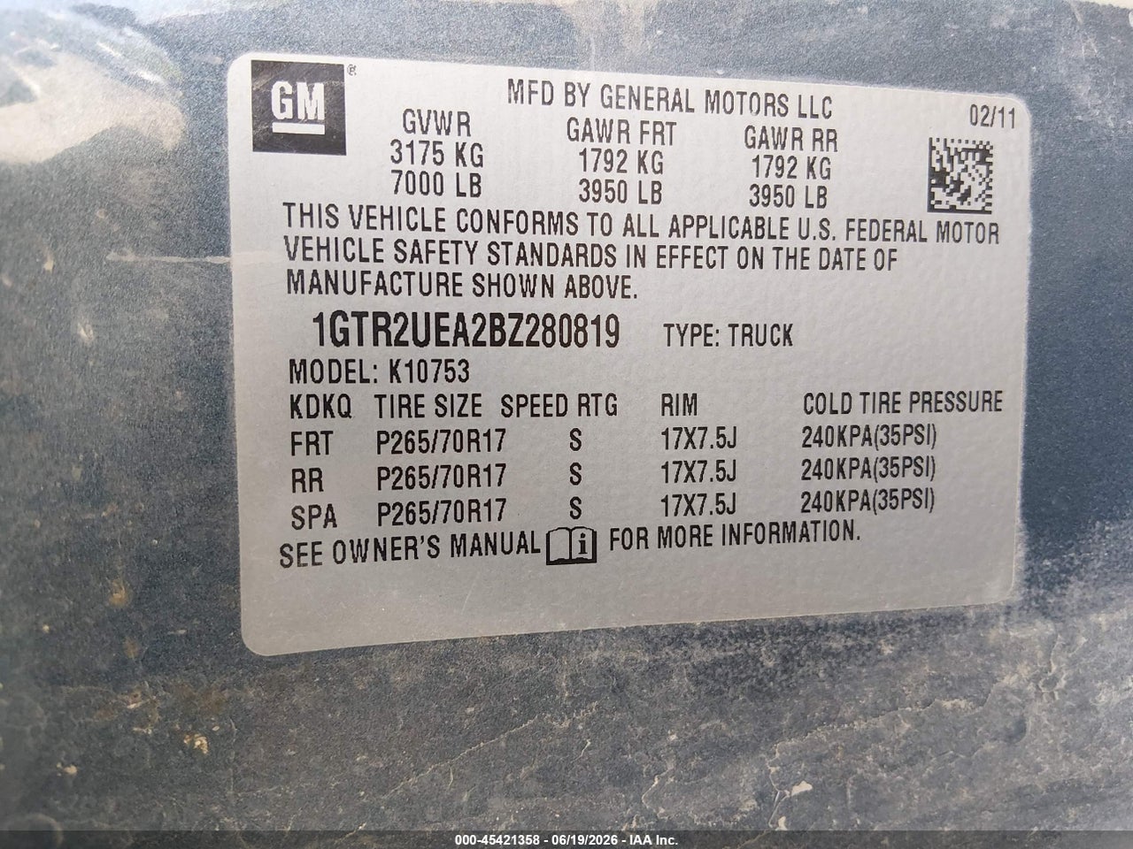 2011 GMC SIERRA 1500 SL thumbnail 10