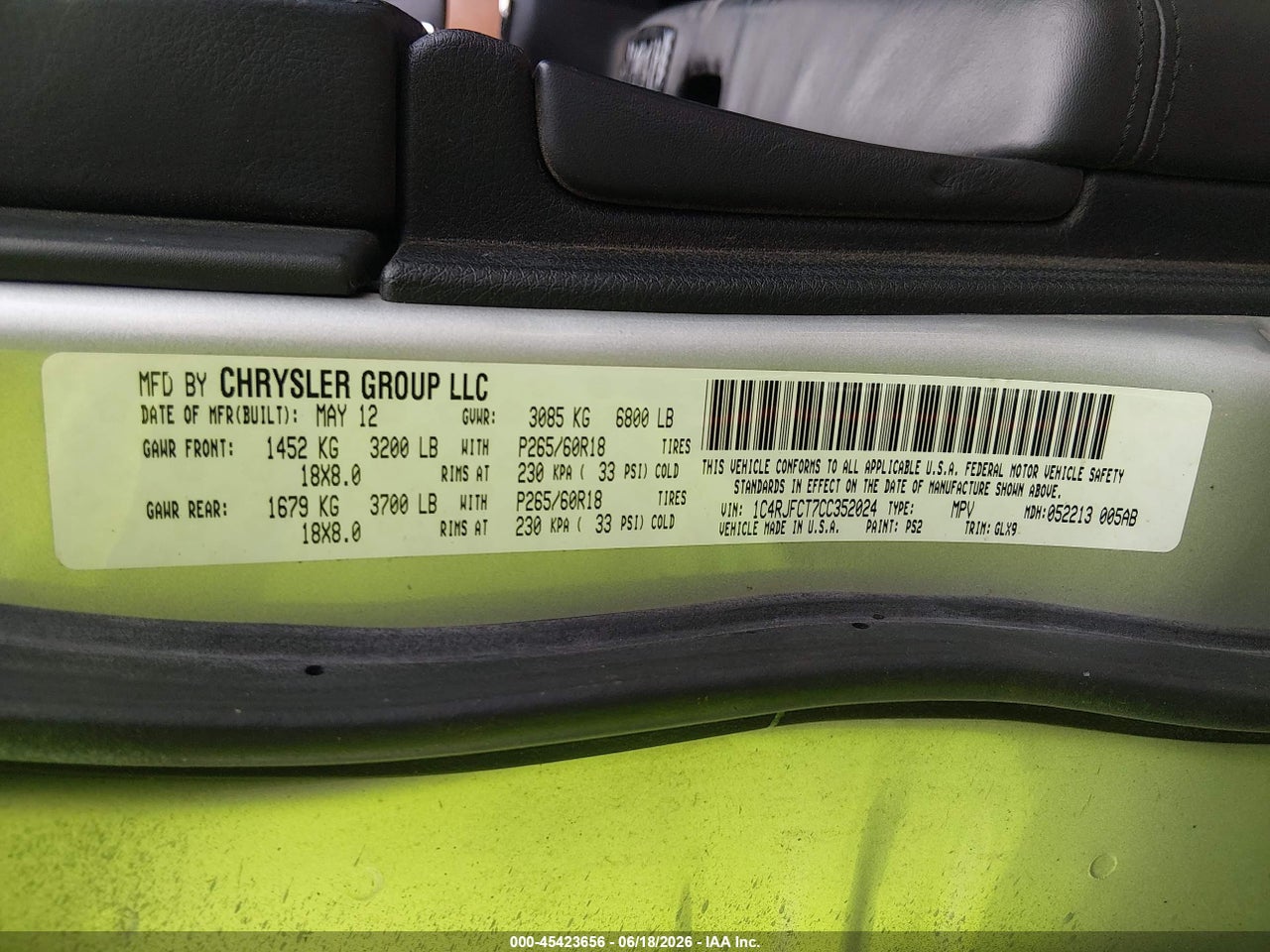 2012 JEEP GRAND CHEROKEE OVERLAND thumbnail 10