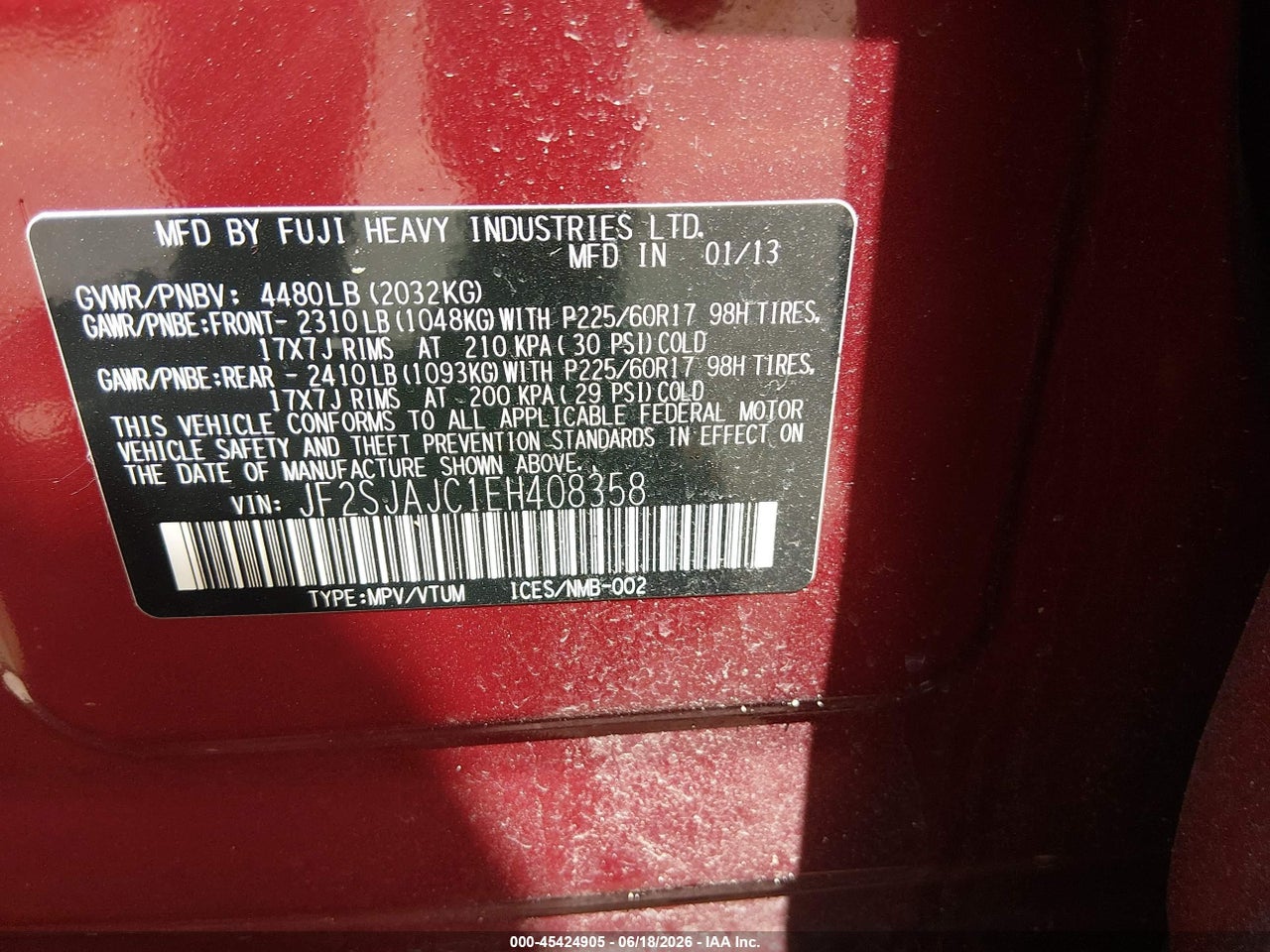 2014 SUBARU FORESTER 2.5I LIMITED thumbnail 10