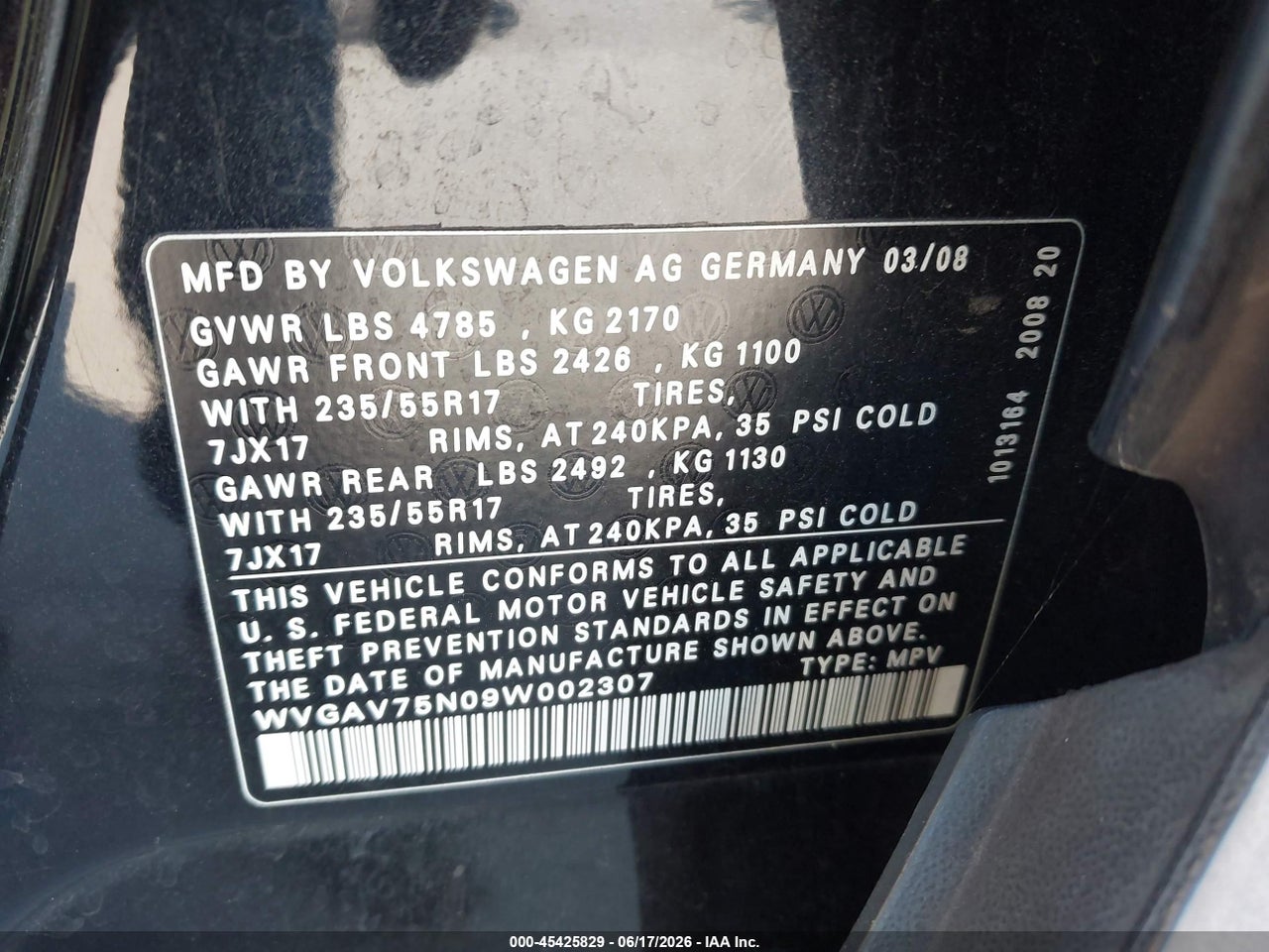 2009 VOLKSWAGEN TIGUAN S/SE/SEL thumbnail 10