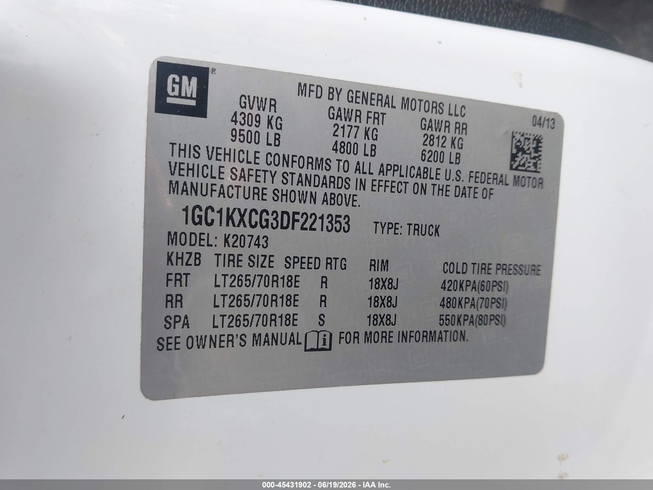 2013 CHEVROLET SILVERADO 2500HD LT thumbnail 10