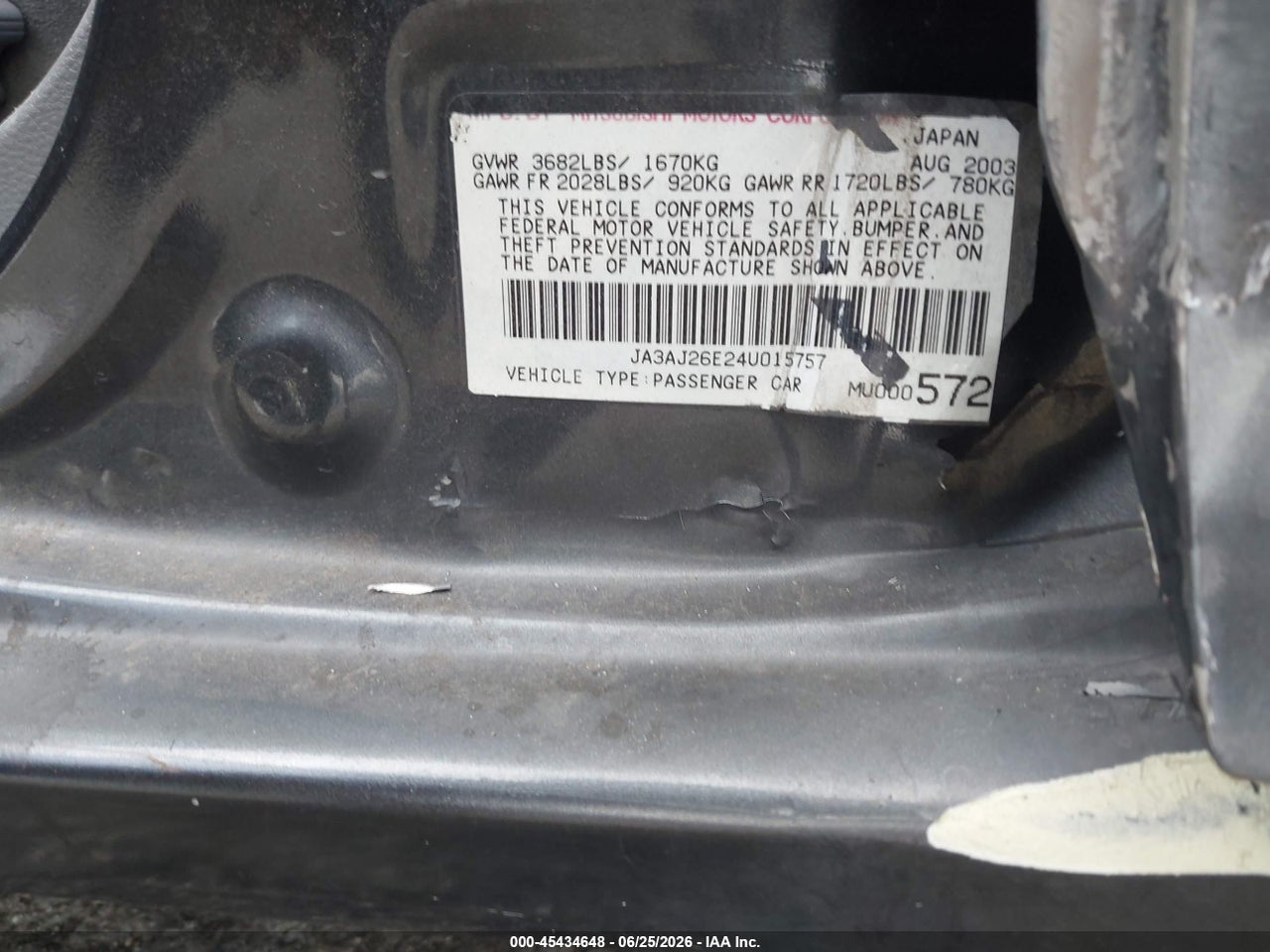 2004 MITSUBISHI LANCER ES thumbnail 10