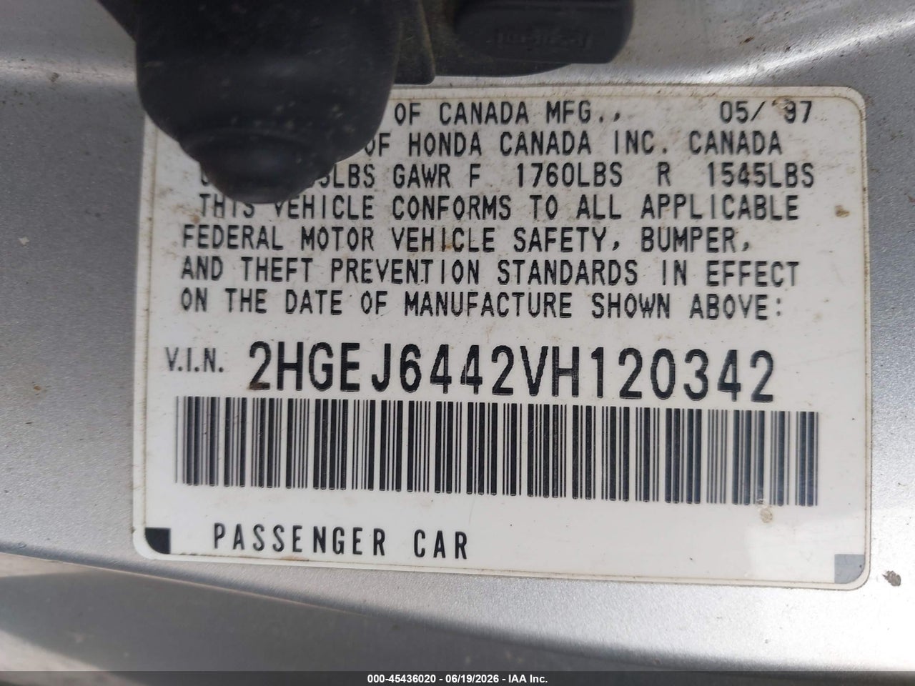 1997 HONDA CIVIC DX thumbnail 10