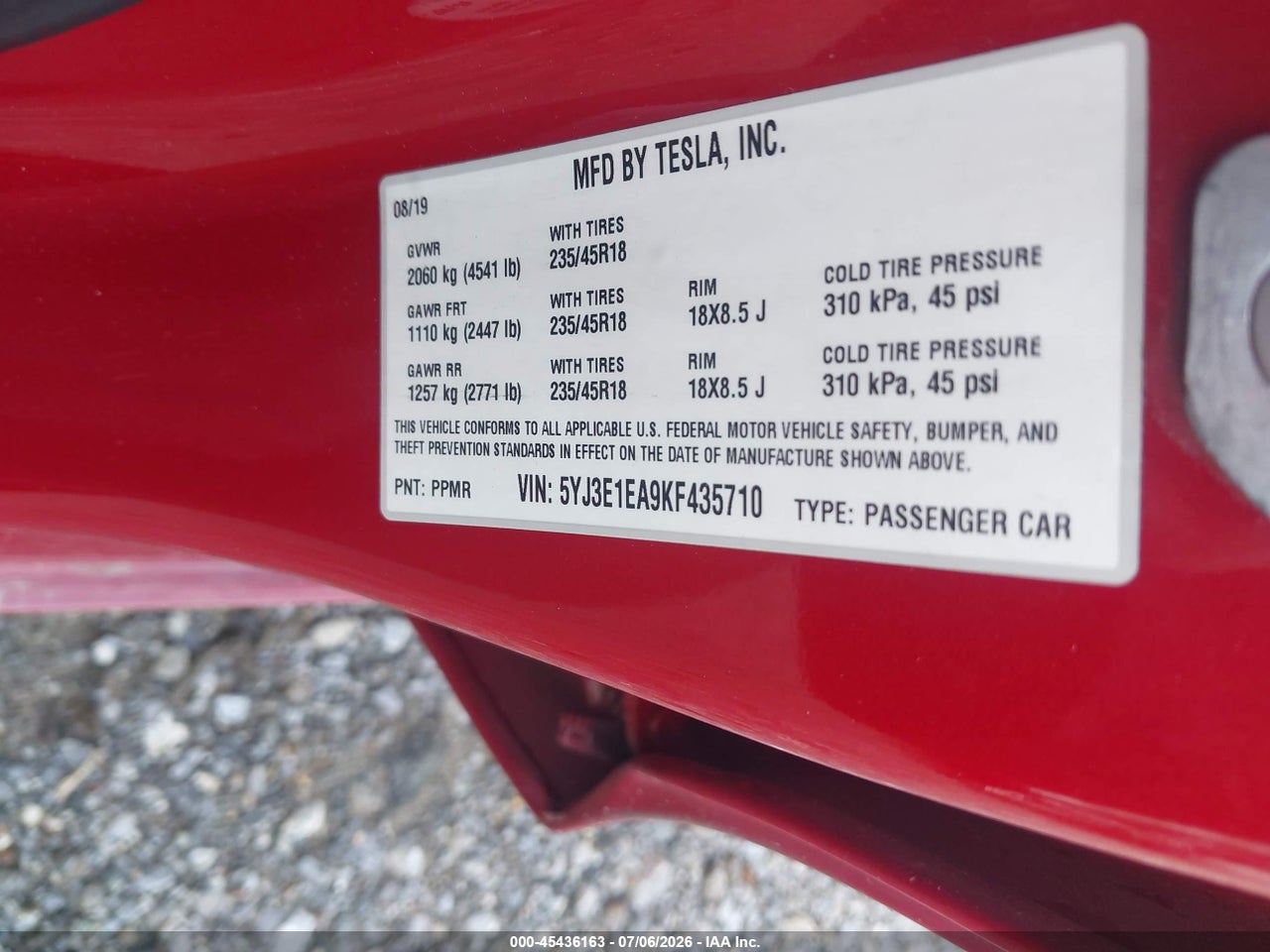 2019 TESLA MODEL 3 LONG RANGE/MID RANGE/STANDARD RANGE/STANDARD RANGE PLUS thumbnail 10