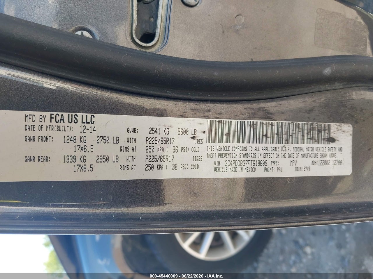 2015 DODGE JOURNEY SXT thumbnail 10
