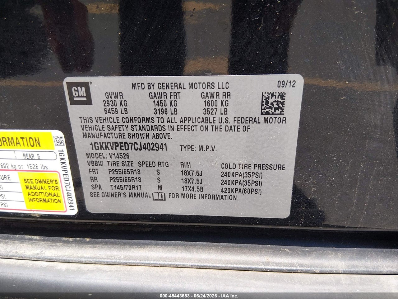 2012 GMC ACADIA SLE thumbnail 10