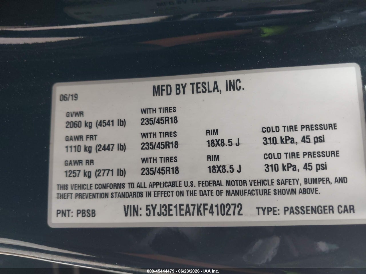 2019 TESLA MODEL 3 LONG RANGE/MID RANGE/STANDARD RANGE/STANDARD RANGE PLUS thumbnail 10