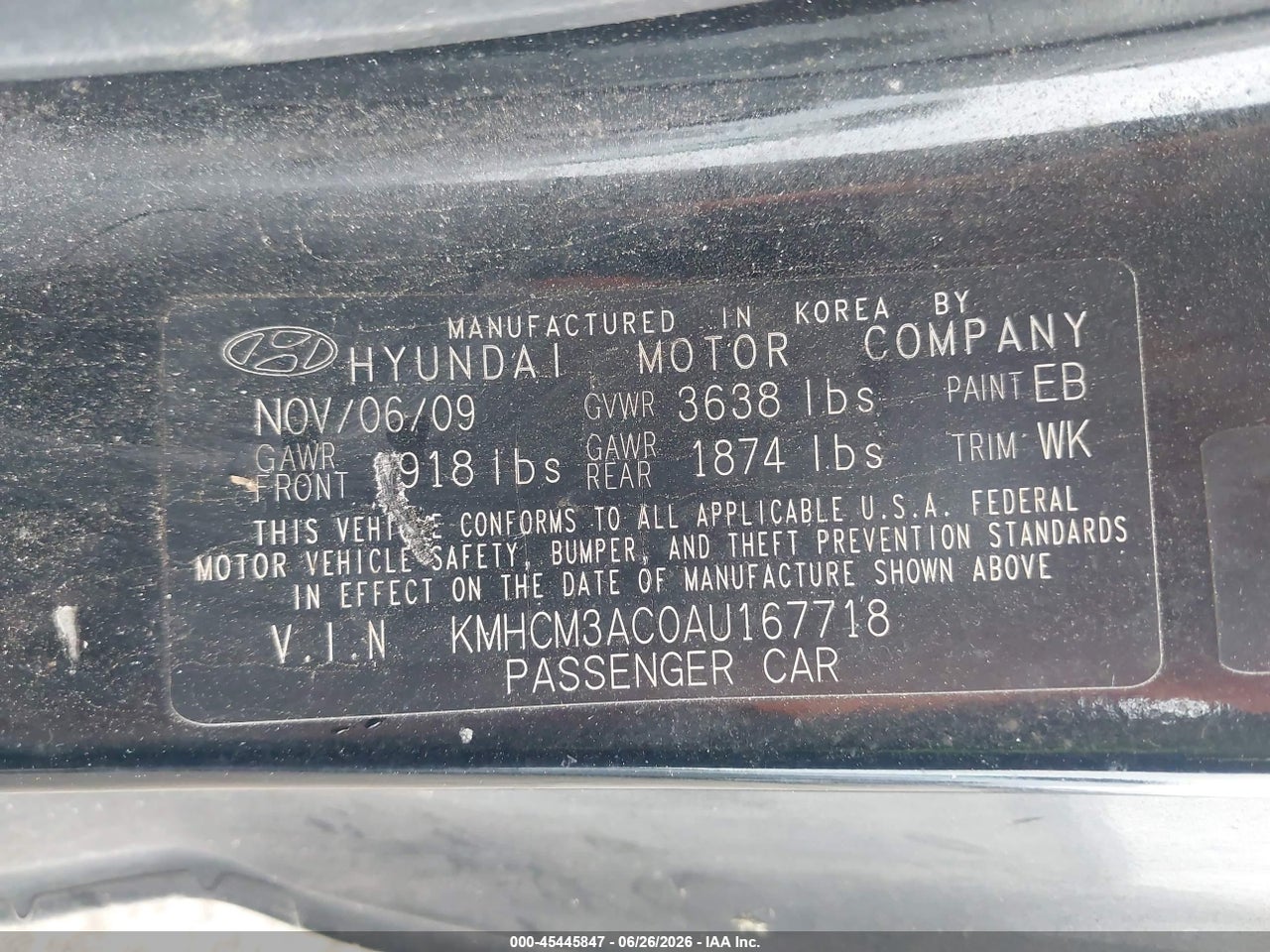 2010 HYUNDAI ACCENT GS thumbnail 10