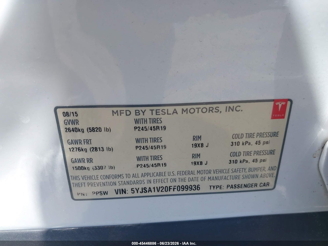 2015 TESLA MODEL S 70D/85D/P85D thumbnail 10